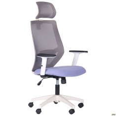 Крісло Lead White HR сидіння SM 2326/спинка Сітка HY-109 сіра Крісло Lead White HR сидіння SM 2326/спинка Сітка HY-109 сіра