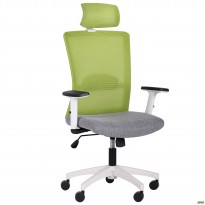 Крісло Uran White HR сидіння Сідней-20/спинка Сітка SL-06 салатова