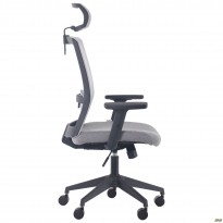 Крісло Uran Black HR сидіння Сідней-20/спинка Сітка SL-01 св.сіра