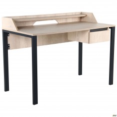 Стіл комп'ютерний Pluto Top SH (1200х600х750) Дуб Ендгрейн/Чорний графiт