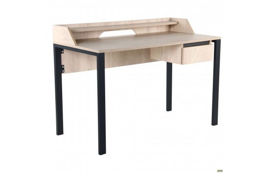 Стіл комп'ютерний Pluto Top SH (1200х600х750) Дуб Ендгрейн/Чорний графiт
