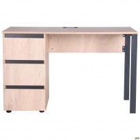 Стіл комп'ютерний Pluto ST L (1200х600х750) Дуб Ендгрейн/Чорний графiт