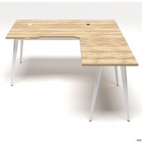Робоче місце Delta DL-102 (1590х1600х750мм) Блеквуд Ячмінний / Каркас білий