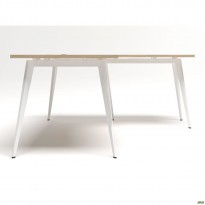 Робоче місце + USB Delta DL-102 (1590х1600х750мм) Блеквуд Ячмінний / Каркас білий