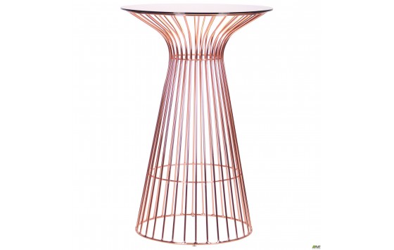 Стіл для бару Maleo, rose gold, glass top